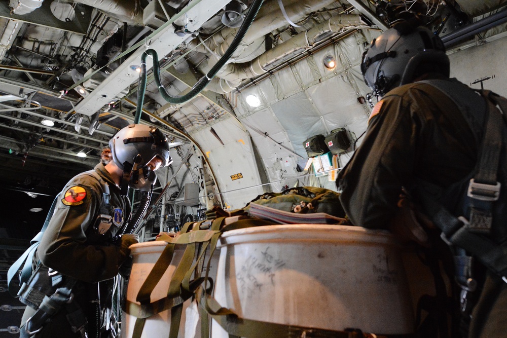 180th Airlift Squadron performs air drop