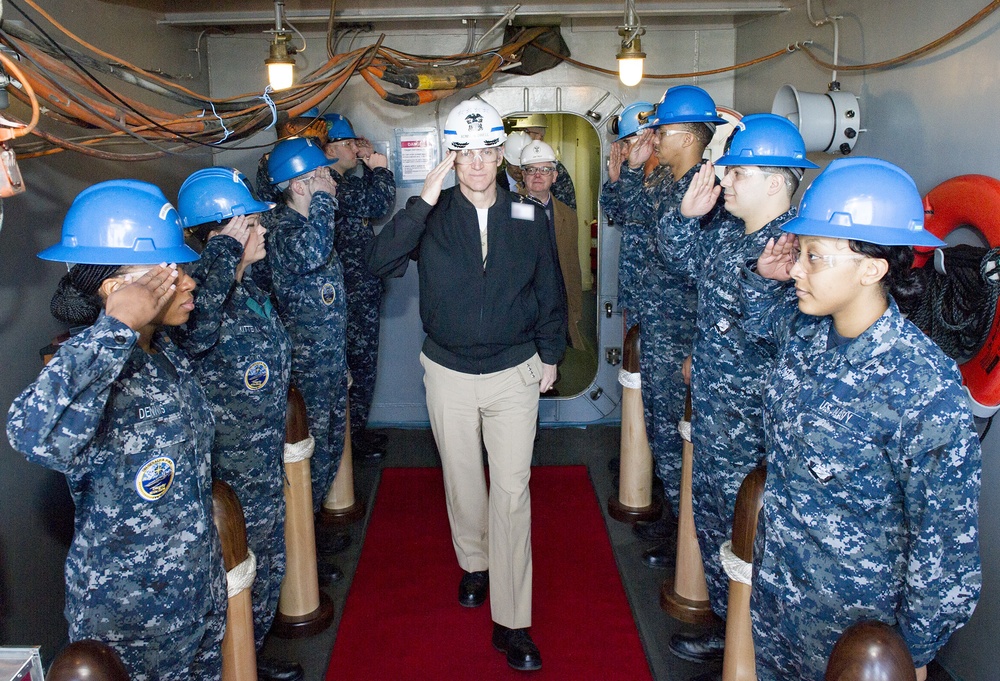 Secretary Moniz of U.S. Department of Energy Tours CVN 78