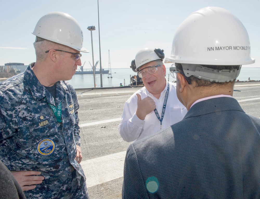 Newport News Mayor Tours CVN 78