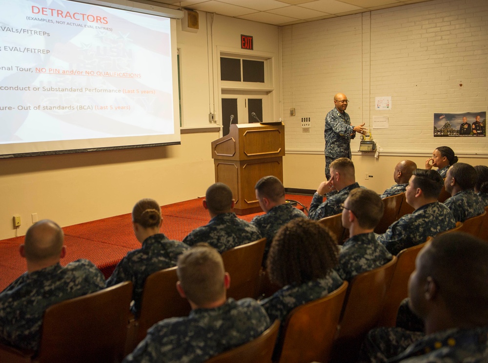 CVN 78 Sailors Hold CPO 365 Training at Apprenticeship Hall