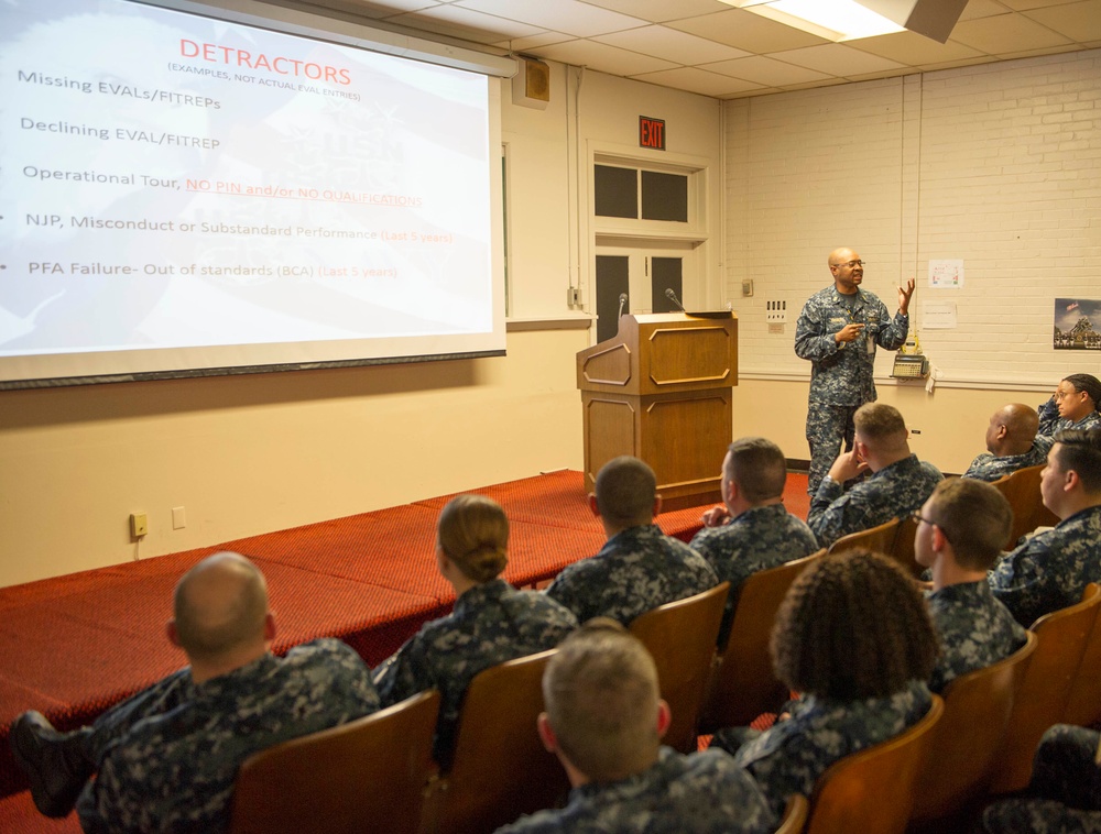 CVN 78 Sailors Hold CPO 365 Training at Apprenticeship Hall