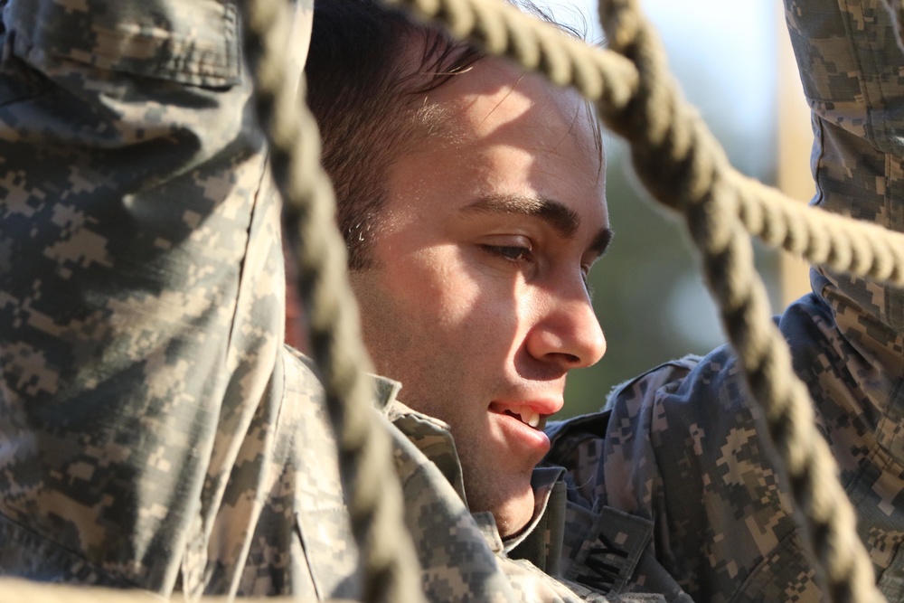 Paratrooper climbs obstacle course to stay ready