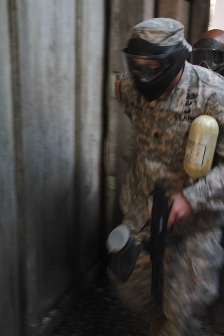 Soldier moves through an Urban Assault Course