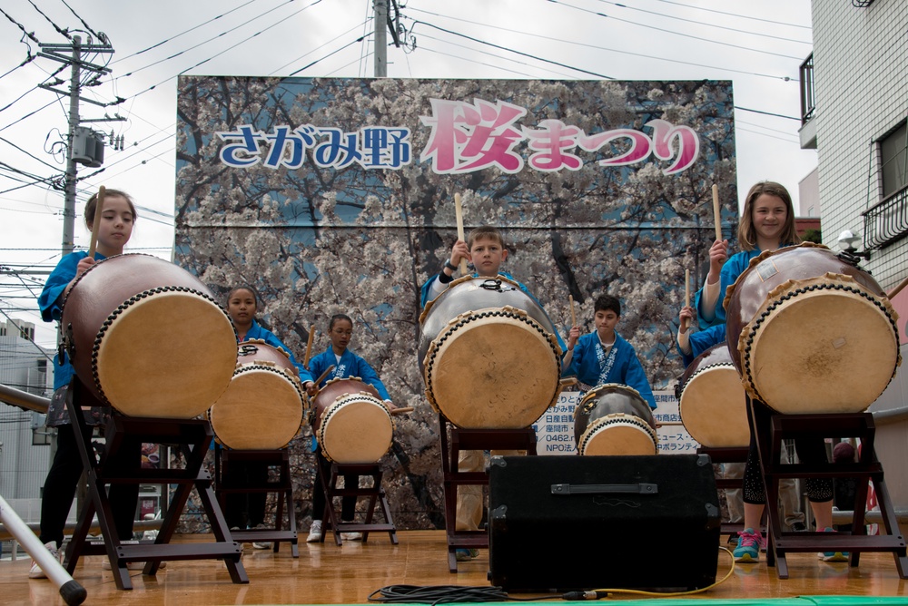 NAF Atsugi Taiko Kids perform at Zama Spring Fest