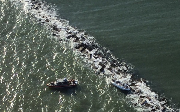 Coast Guard saves 2 from boat aground on Galveston South Jetty