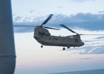 40th CAB Chinooks land aboard the USS Ponce