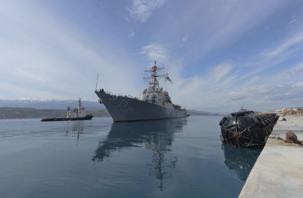 USS Donald Cook departs Souda Bay, Greece