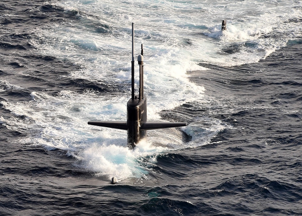 USS Helena transits USS Helena