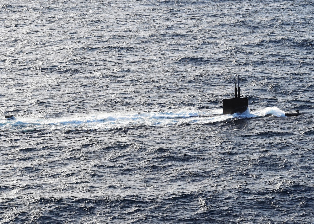 USS Helena transits Atlantic Ocean