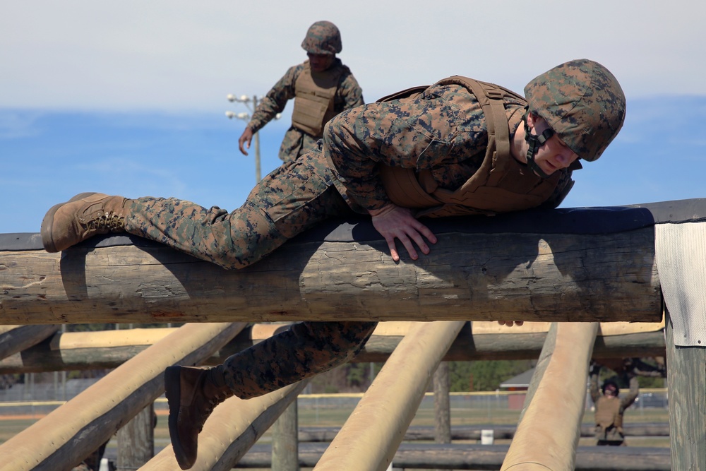 Marines put mental, physical strength to the test during team building obstacle course