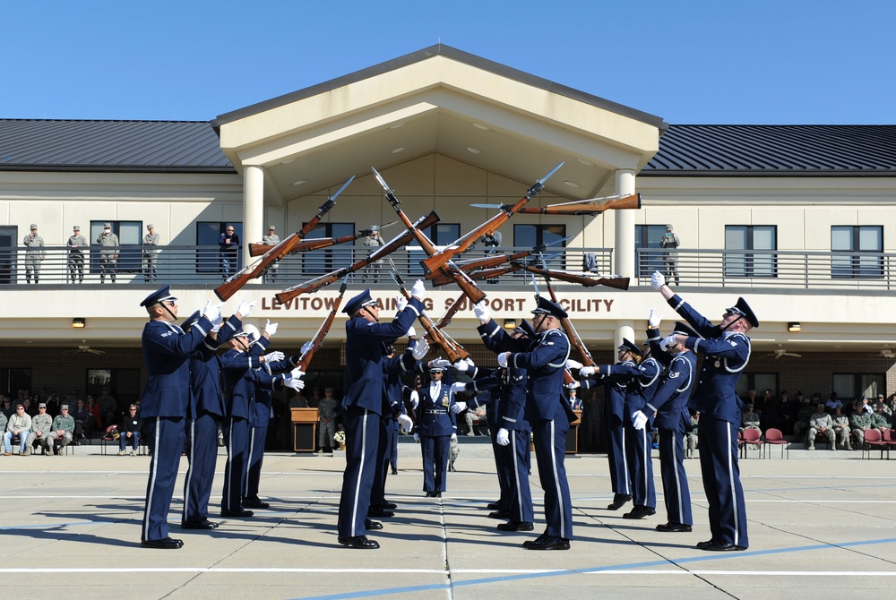 U.S. Air Force Honor Guard Drill Team performs new routine