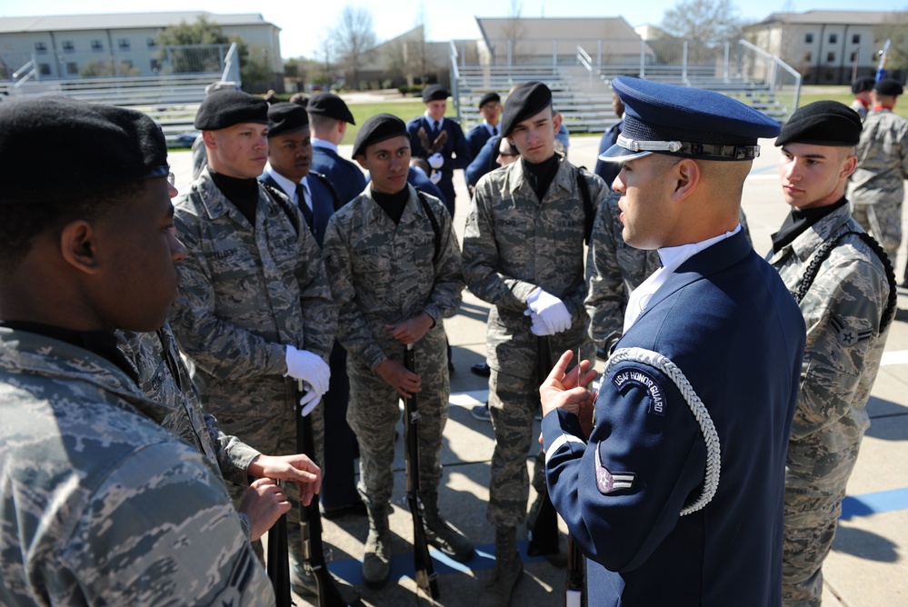 U.S. Air Force Honor Guard Drill Team performs new routine