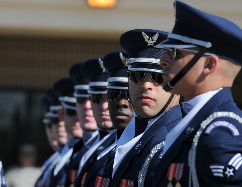 U.S. Air Force Honor Guard Drill Team performs new routine