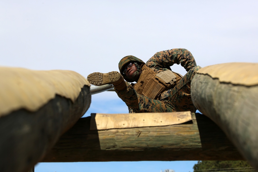 Marines put mental, physical strength to the test during team building obstacle course