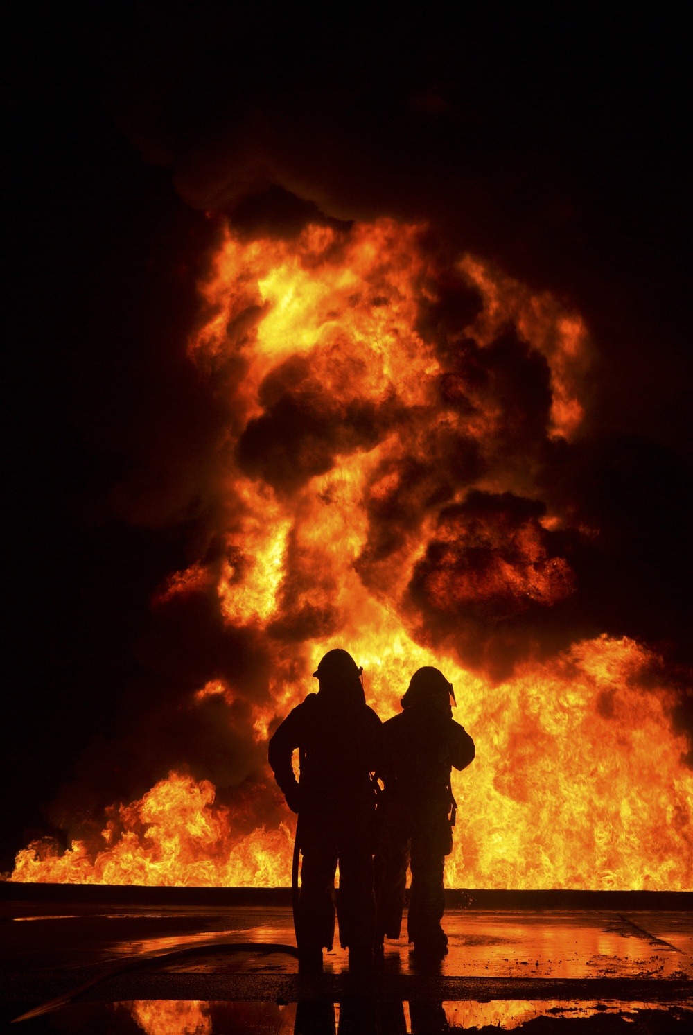 On fire for training: Aircraft Rescue Fire Fighting Marines sharpen skills on Marine Corps Air Station Futenma