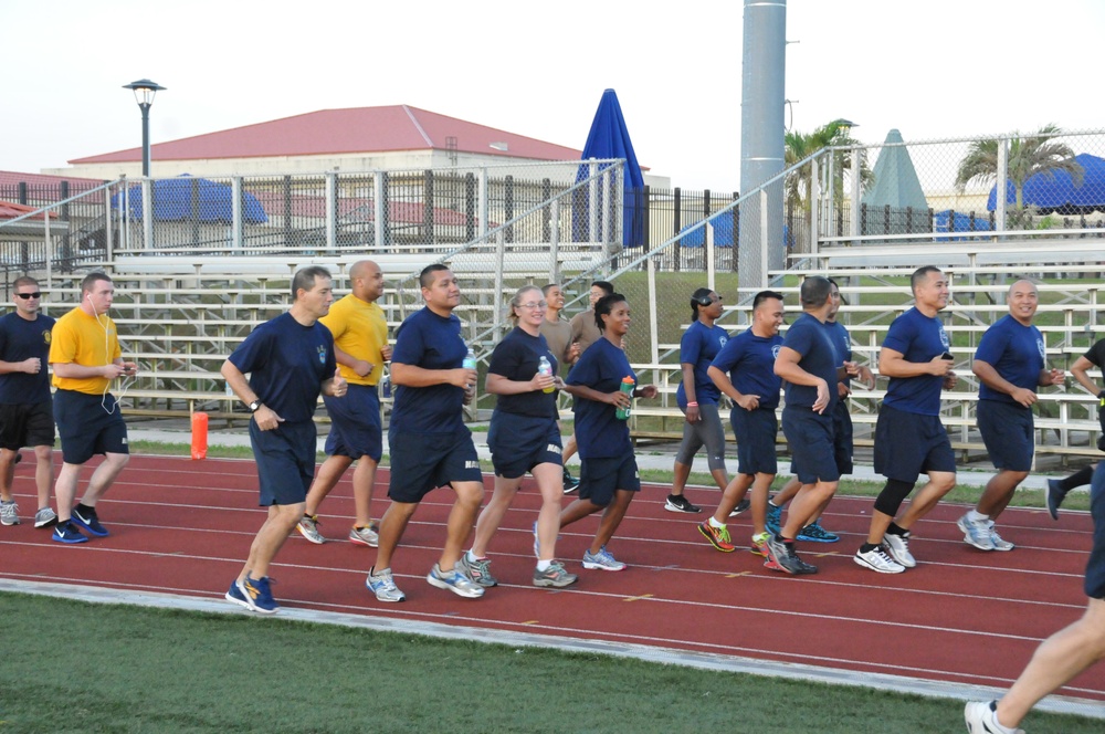 CSS-15 Chief Petty Officers begin the CPO Birthday 5K at NBG