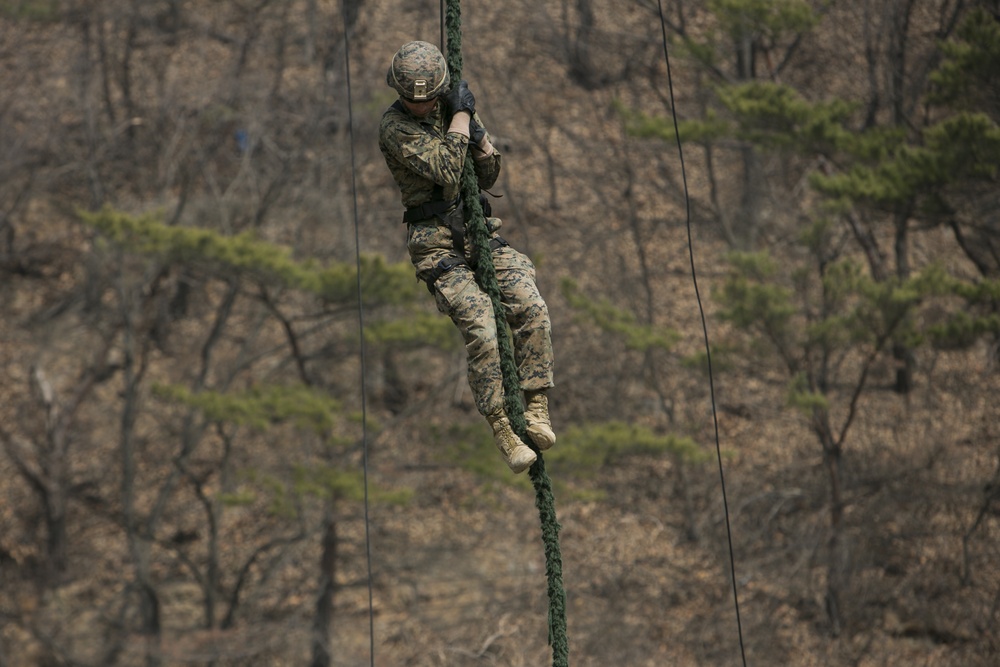 U.S. Marines participate in the R.O.K. Marines Corps Ranger Course