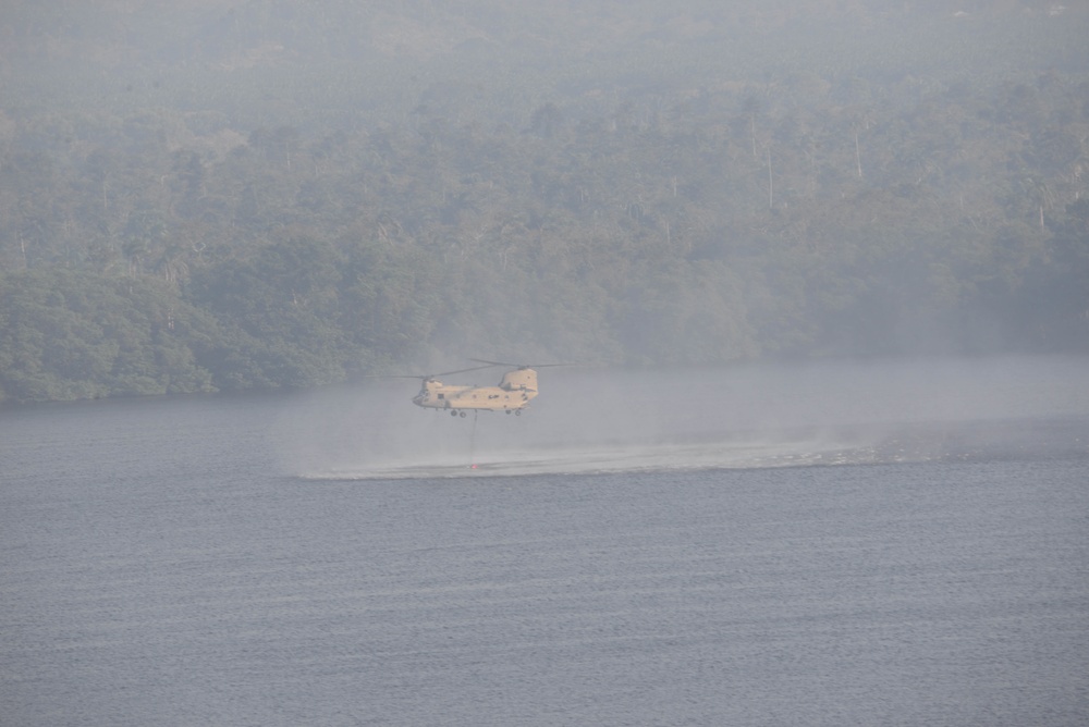 JTF-Bravo Supports Honduras Military in putting out a forest fire.