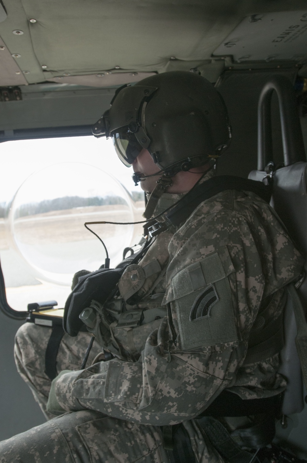 Soldier Conducts Medevac Training