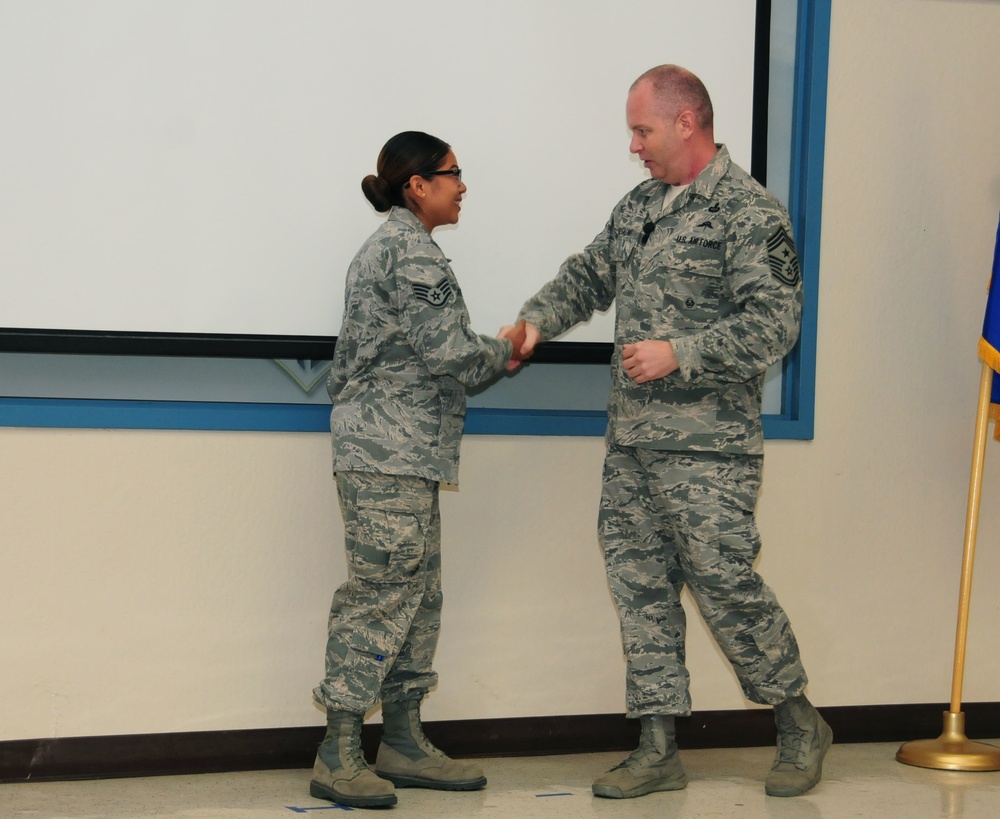 Command Chief Master Sergneat of the Air National Guard, James W. Hotaling, visits the 146th Airlift Wing