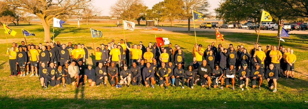 Ford Chief and First Class Petty Officers Conduct CPO-365 Guidon Run at Fort Monroe