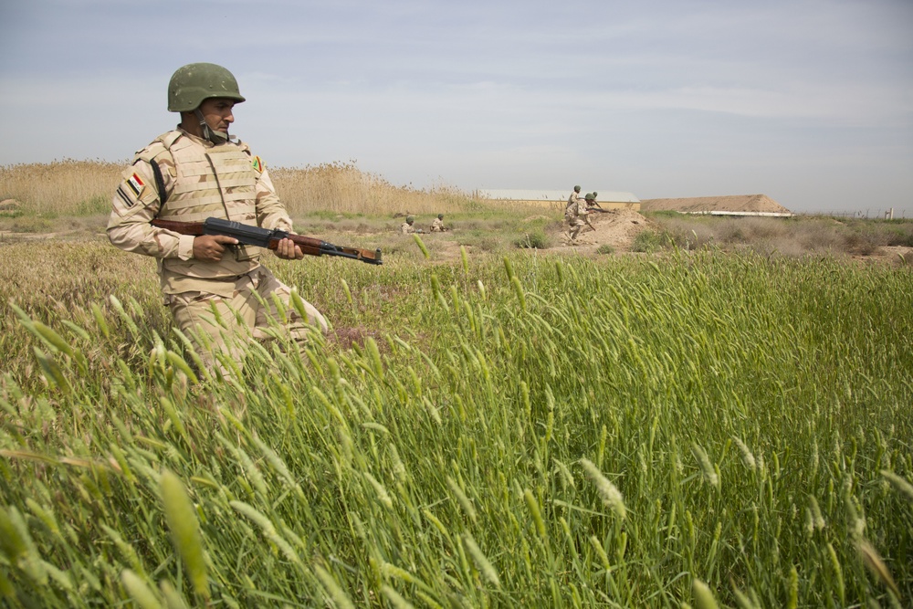 Iraqi Soldiers Conduct Squad Movement Drills
