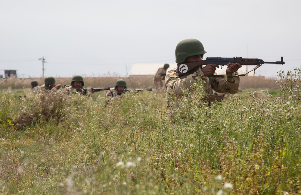 Iraqi Soldiers Conduct Squad Movement Drills