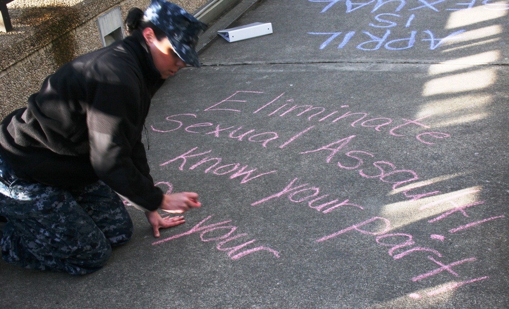 Chalking the Word on Sexual Assault Awareness and Prevention at Naval Hospital Bremerton