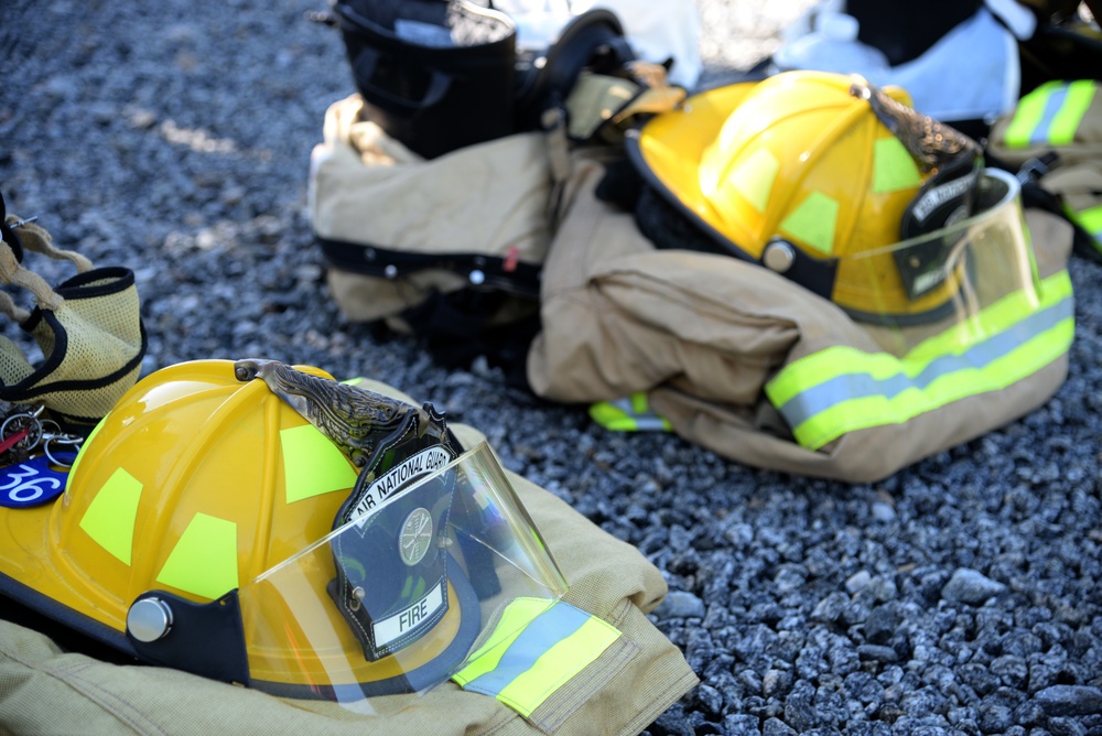 Air National Guard Fire Departments Train at 165th Airlift Wing Regional Fire Training Facility