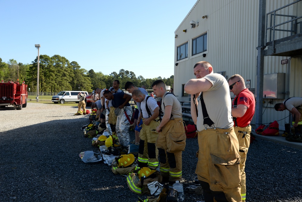 Air National Guard Fire Departments Train at 165th Airlift Wing Regional Fire Training Facility