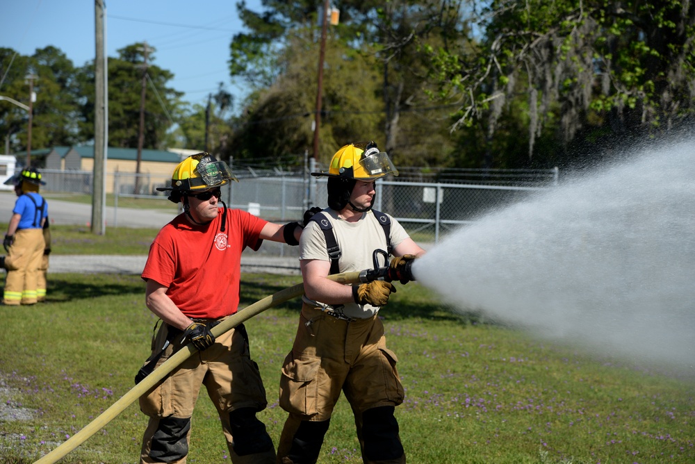 Air National Guard Fire Departments Train at 165th Airlift Wing Regional Fire Training Facility