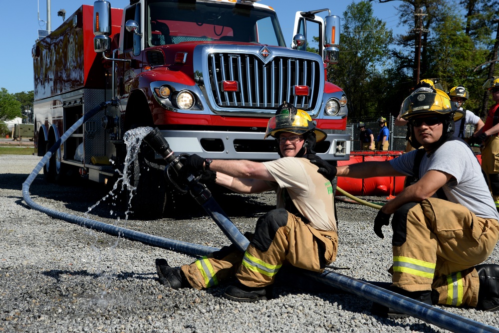 Air National Guard Fire Departments Train at 165th Airlift Wing Regional Fire Training Facility