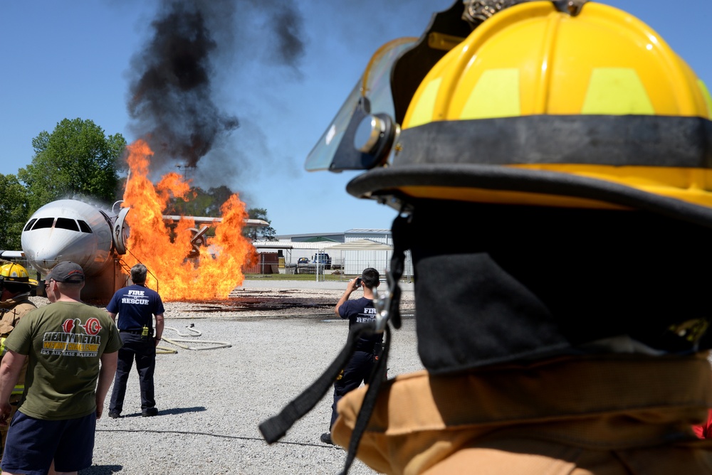 Air National Guard Fire Departments Train at 165th Airlift Wing Regional Fire Training Facility