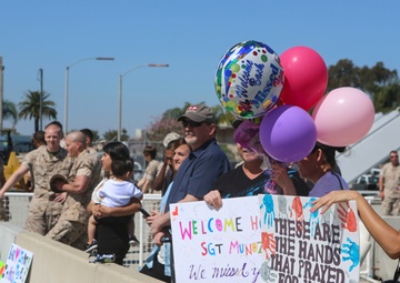 Service members with MWSS-372, VMM-363, MALS-16 return home