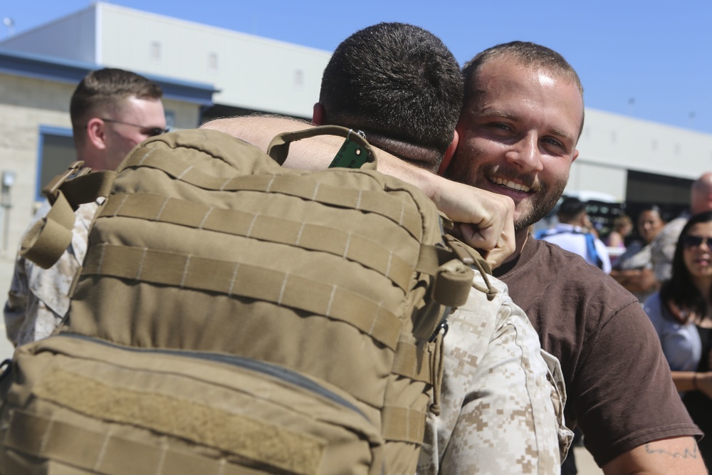 Service members with MWSS-372, VMM-363, MALS-16 return home