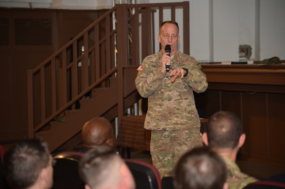 Brig. Gen. John Hort Conducts Town Hall Meeting with G-3 Staff