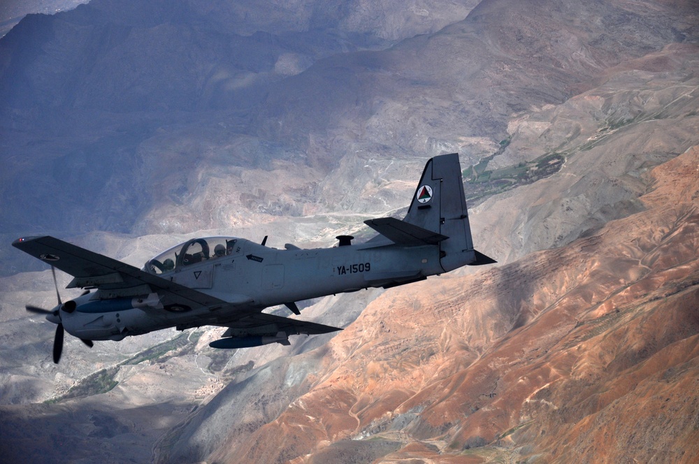 A-29 Super Tucano flies over Afghanistan