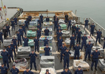 U.S. Coast Guard offloads 14 tons of cocaine seized in Eastern Pacific drug transit zone