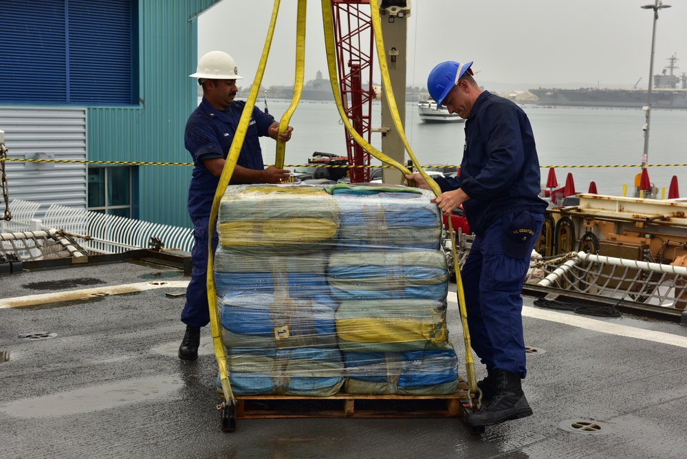 U.S. Coast Guard offloads 14 tons of cocaine seized in Eastern Pacific drug transit zone