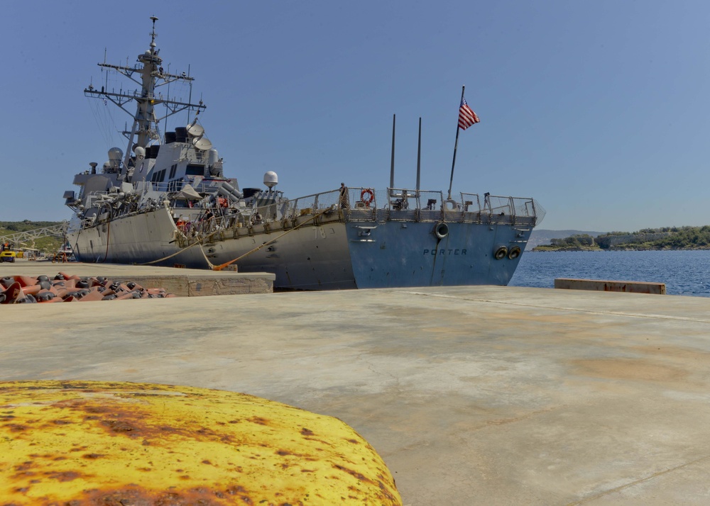 USS Porter moored in Souda Bay, Greece