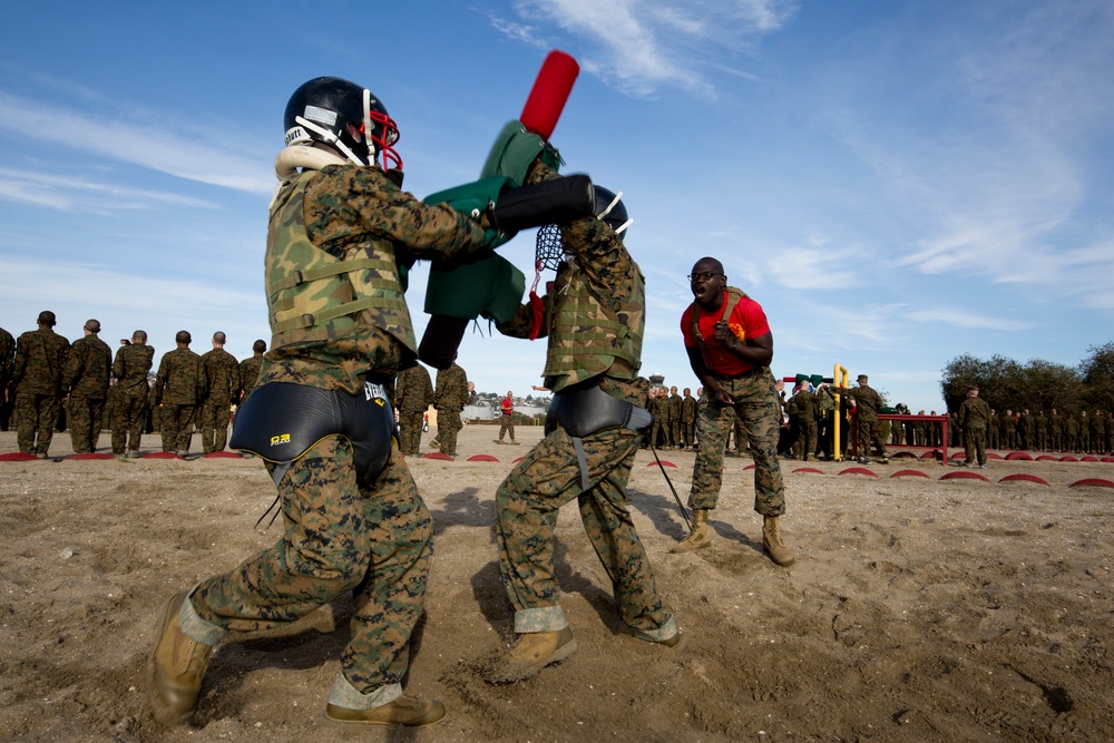 C Co Fights with Pugil Sticks