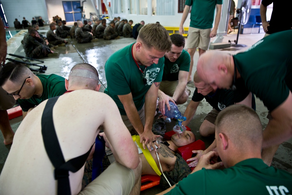 G Co Learns Water Survival Techniques