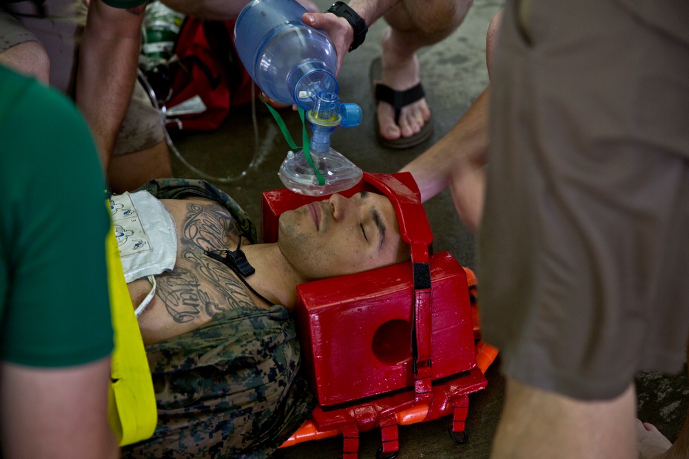 G Co Learns Water Survival Techniques