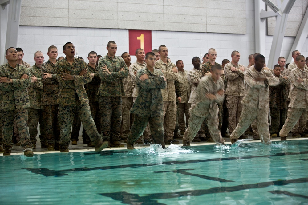 G Co Learns Water Survival Techniques