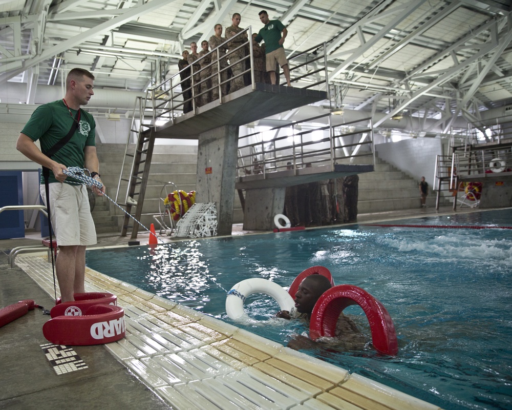 G Co Learns Water Survival Techniques