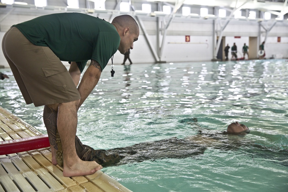 G Co Learns Water Survival Techniques