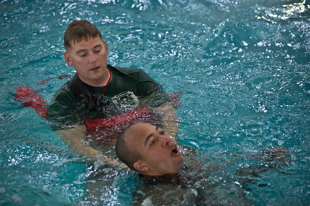 G Co Learns Water Survival Techniques