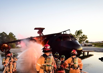 Dusk or dawn, fire commandos train on