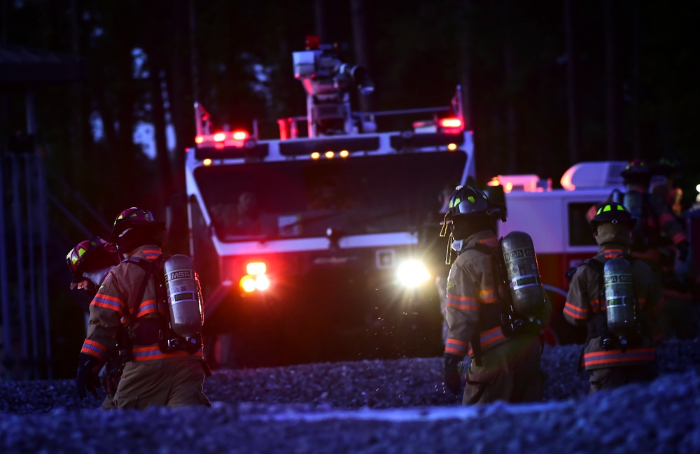 Dusk or dawn, fire commandos train on