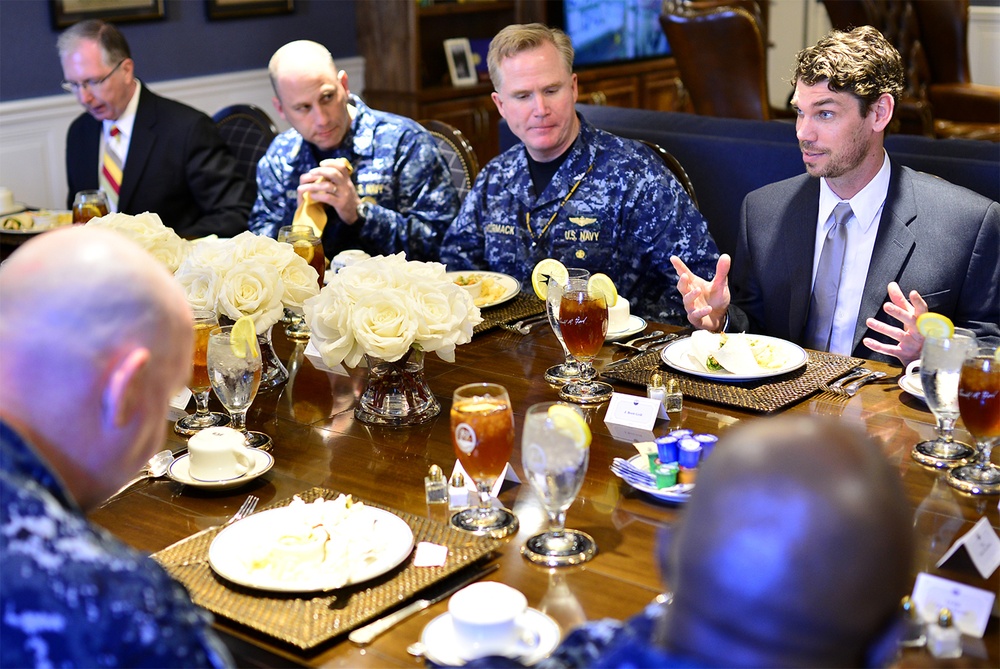 Ship Sponsor Attends Luncheon Prior to Statue Unveiling